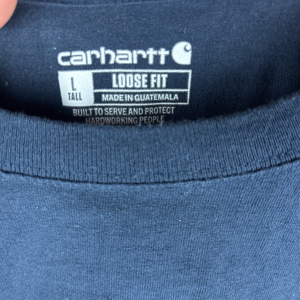 Carhartt Lot of 3 Size Large Tall Long Sleeve Pocket Shirts & T-Shirt K126 K87 - Picture 6 of 13
